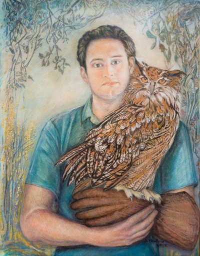 Boy with Owl by Unbekannt Unbekannt